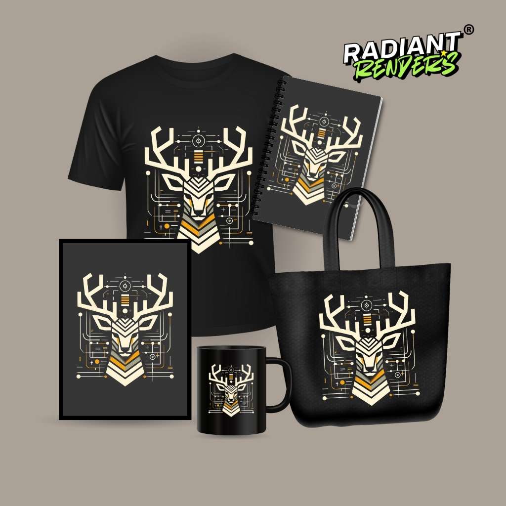 Cyber Buck – A2 Digital Wall Art Print & Transparent PNG | Futuristic Deer Circuit Poster & T-Shirt Design | Tech Animal Art for Home, Office & Gifts