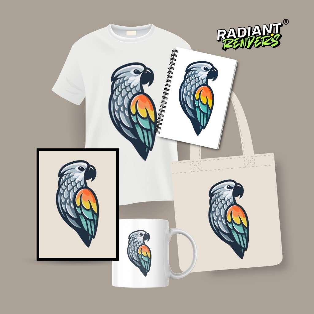 Citrus Splash Macaw – A2 Digital Wall Art Print & Transparent PNG | Vibrant Parrot Poster & T-Shirt Design | Tropical Pop Art for Home, Office & Gifts