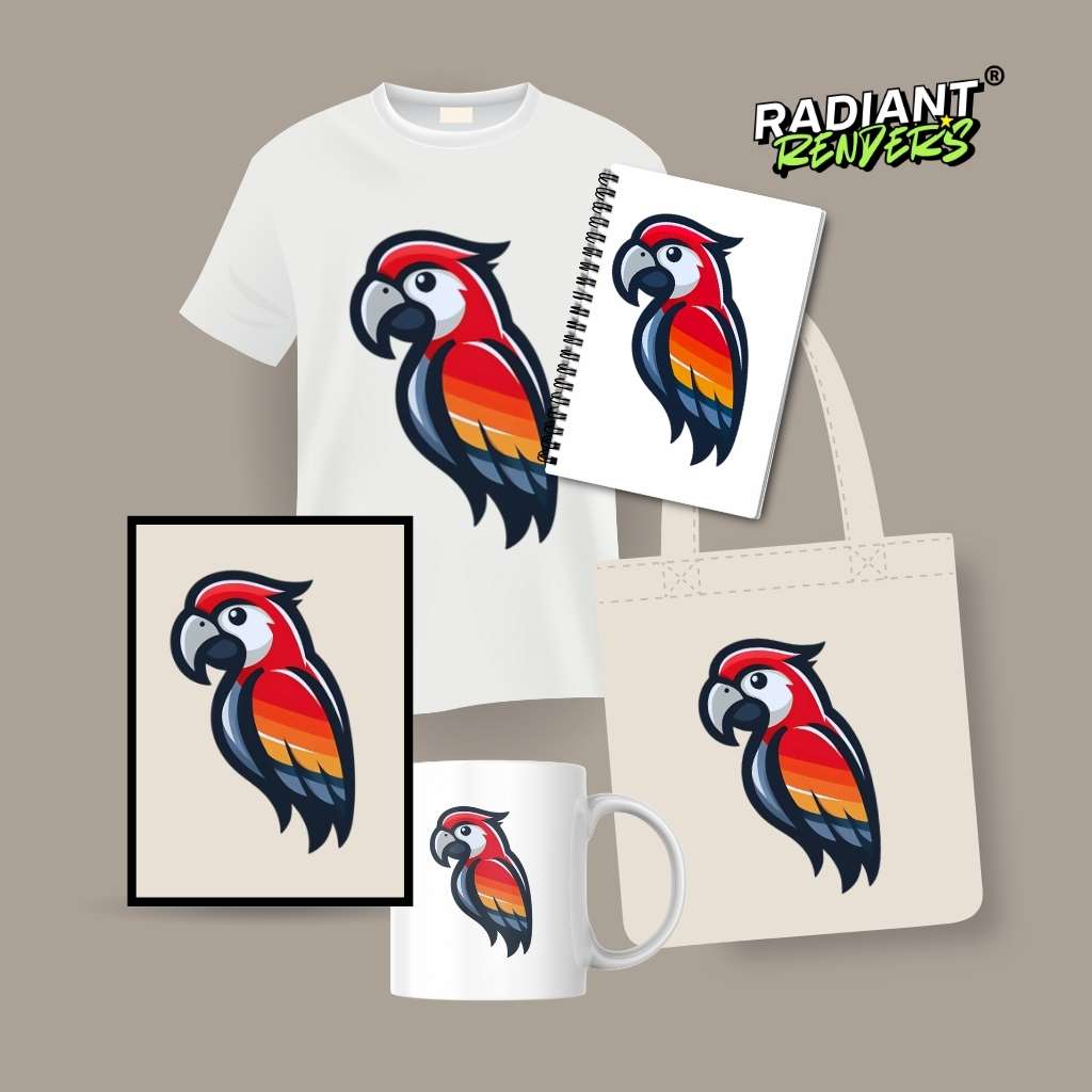 Wildflare Macaw – A2 Digital Wall Art Print & Transparent PNG | Vibrant Parrot Poster & T-Shirt Design | Tropical Animal Art for Home, Office & Gifts