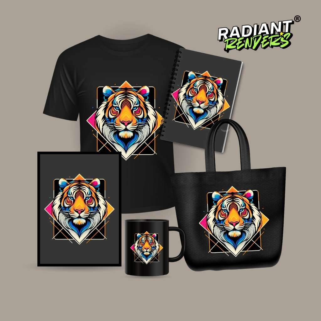 Galactic Roar Tiger – A2 Digital Wall Art Print & Transparent PNG | Cosmic Tiger Poster & T-Shirt Design | Futuristic Animal Art for Home, Office & Gifts
